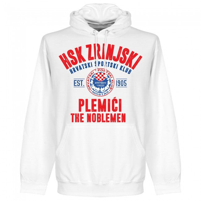 HSK Zrinjski Established Hoodie - White - Terrace Gear