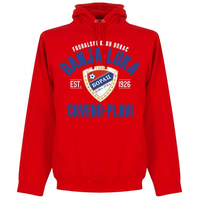 Borac Banja Luka Established Hoodie - Red - Terrace Gear
