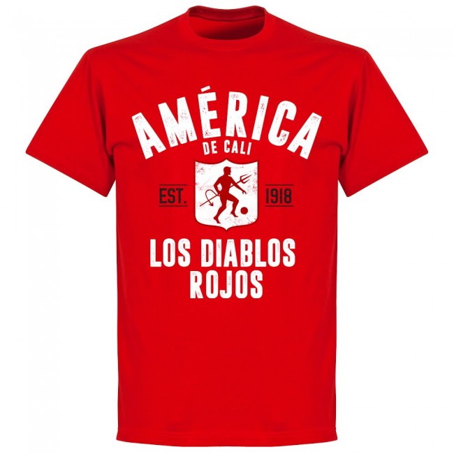 America de Cali Established T-Shirt - Red - Terrace Gear