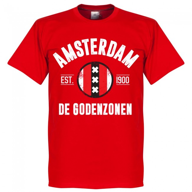 Amsterdam Established T-Shirt - Red - Terrace Gear