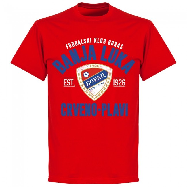 Borac Banja Luka Established T-shirt - Red - Terrace Gear