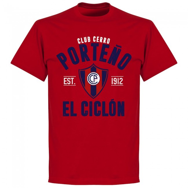 Cerro Porteno Established T-Shirt - Tango Red - Terrace Gear