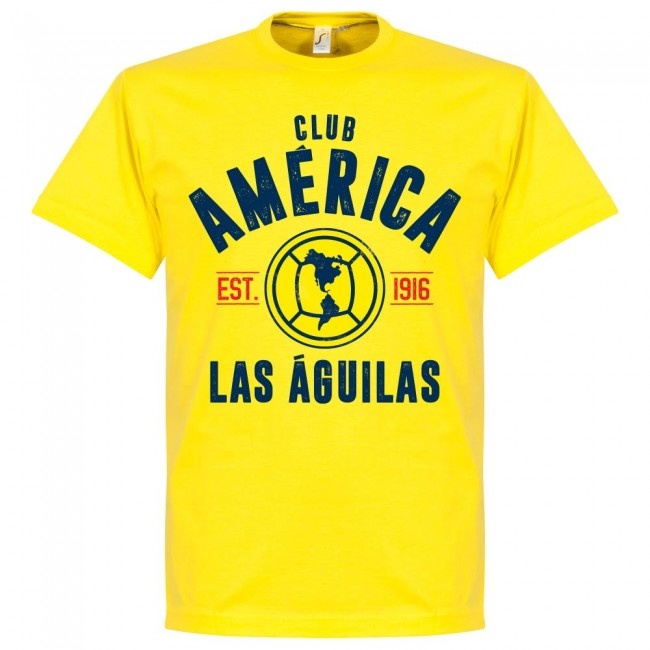 Club America Established T-Shirt - Yellow - Terrace Gear