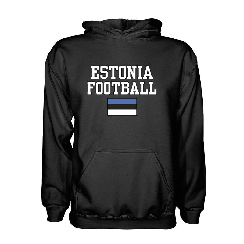 Estonia Football Hoodie - Black