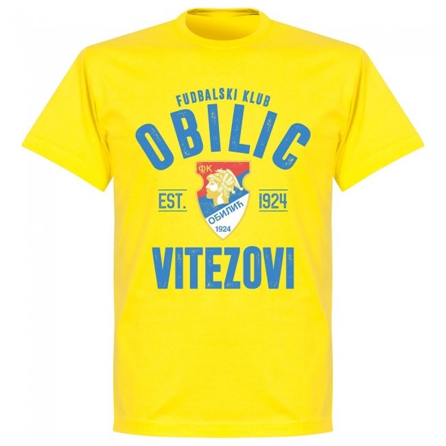 FC Obilic Established T-shirt - Yellow - Terrace Gear