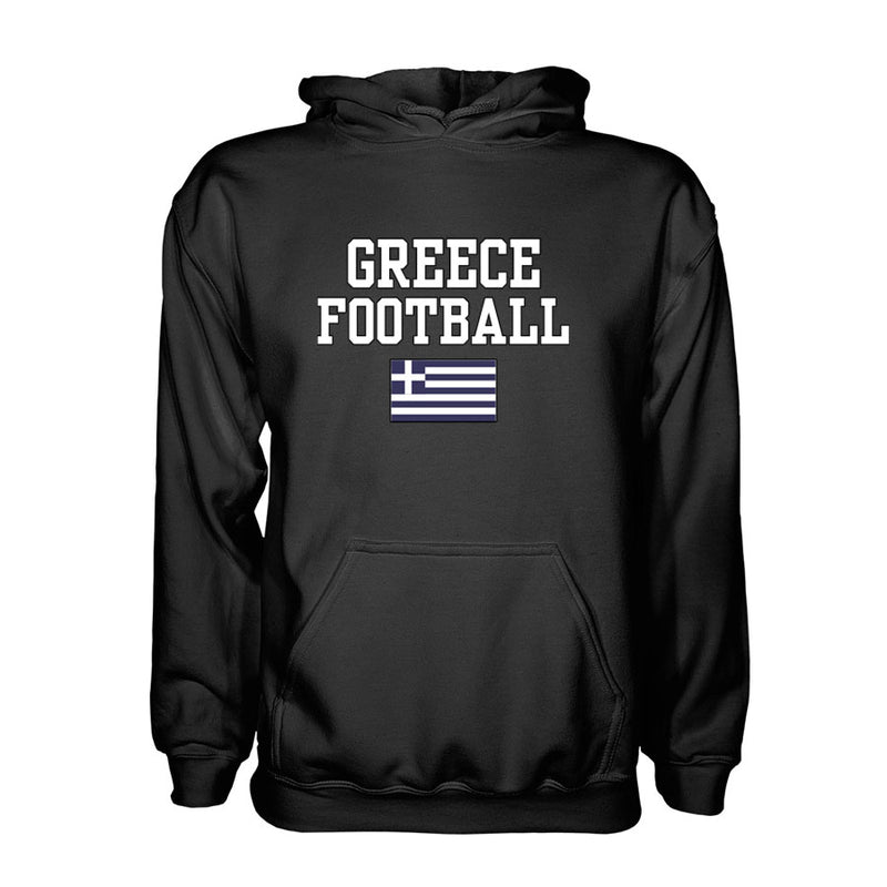 Greece Football Hoodie - Black