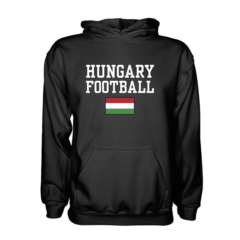 Hungary Football Hoodie - Black