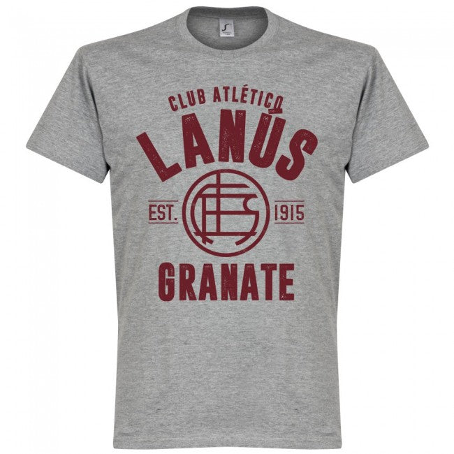 Lanus Established T-Shirt - Grey - Terrace Gear