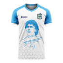 Diego Maradona Face Signature Concept Shirt (White) - Adult Long Sleeve