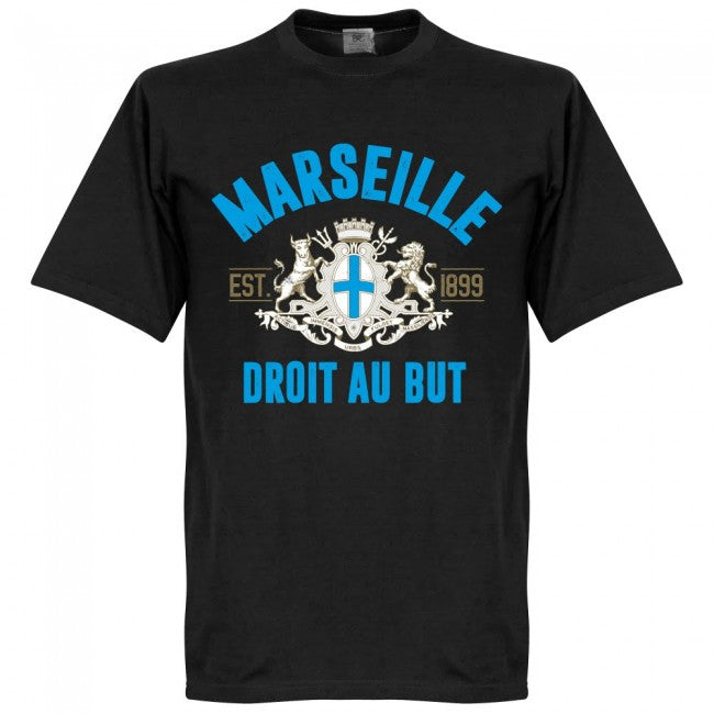 Marseille Established T-Shirt - Black - Terrace Gear
