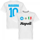 Napoli Maradona 10 KIDS Team T-Shirt - White - Terrace Gear