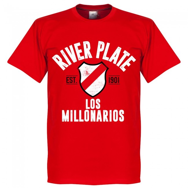 River Plate Established T-Shirt - Red - Terrace Gear