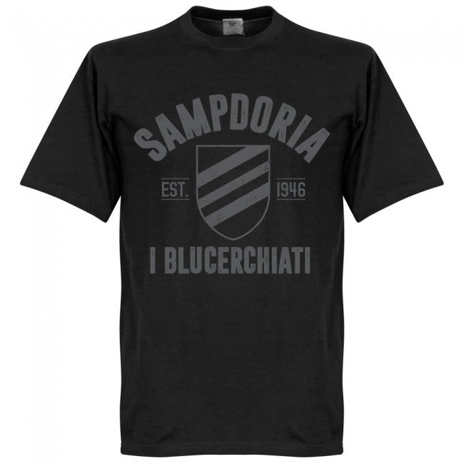 Sampdoria Established T-Shirt - Black - Terrace Gear