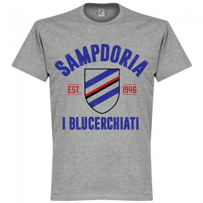 Sampdoria Established T-Shirt - Grey - Terrace Gear
