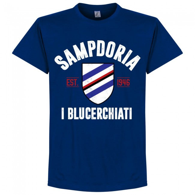 Sampdoria Established T-Shirt - Ultramarine - Terrace Gear
