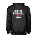 Serbia Football Hoodie - Black