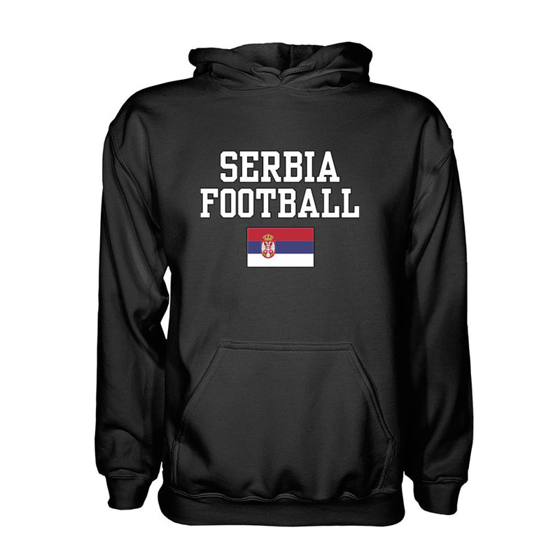 Serbia Football Hoodie - Black