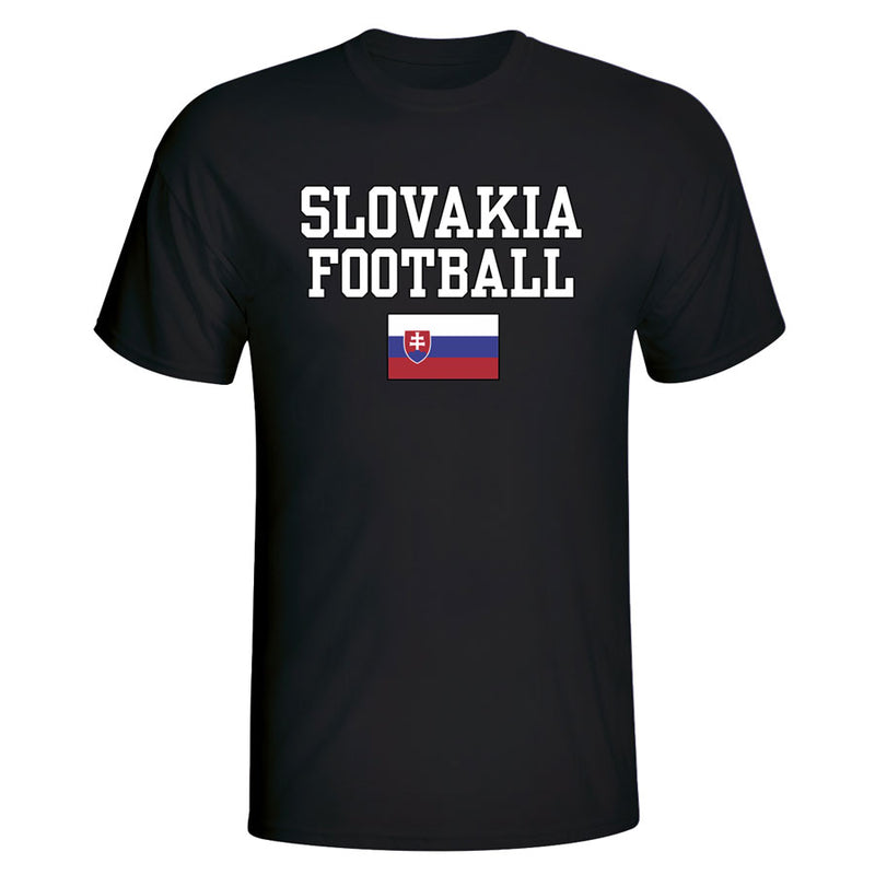 Slovakia Football T-Shirt - Black