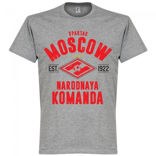 Spartak Moscow Established T-Shirt - Grey - Terrace Gear