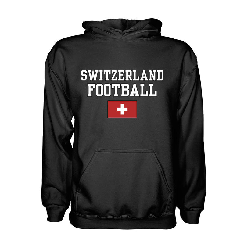Switzerland Football Hoodie - Black