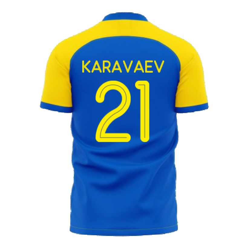 Ukraine Stop War Concept Football Kit (Libero) - Blue (KARAVAEV 21)