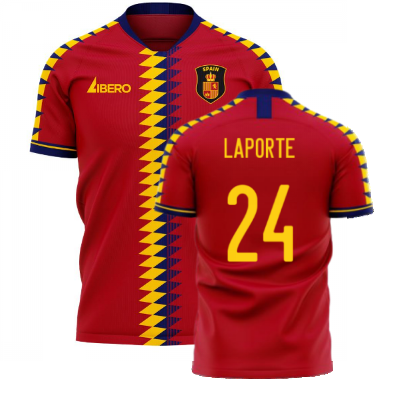 Spain 2020-2021 Home Concept Football Kit (Libero) (LAPORTE 24)
