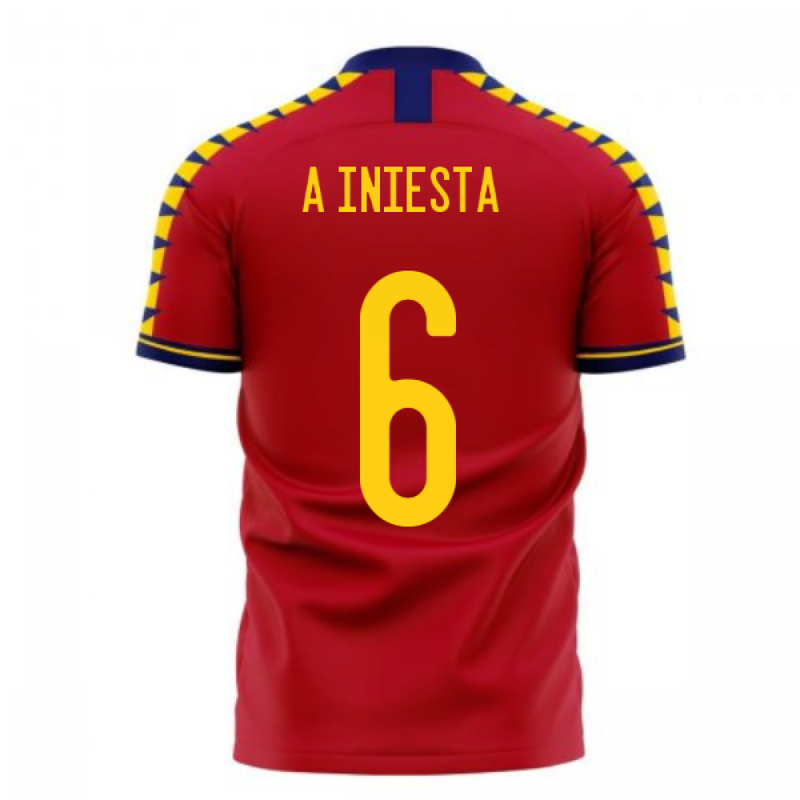Spain 2020-2021 Home Concept Football Kit (Libero) (A INIESTA 6)
