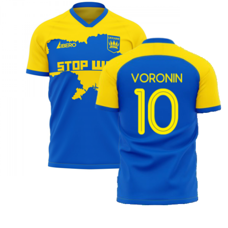 Ukraine Stop War Concept Football Kit (Libero) - Blue (VORONIN 10)