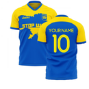 Ukraine Stop War Concept Football Kit (Libero) - Blue (Your Name)
